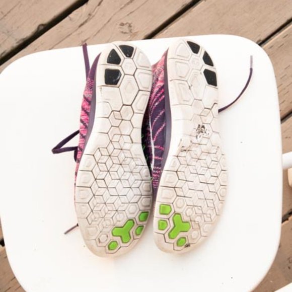 Nike Free 4 Flyknit Running Purple Sneaker size 10 - Picture 3 of 5